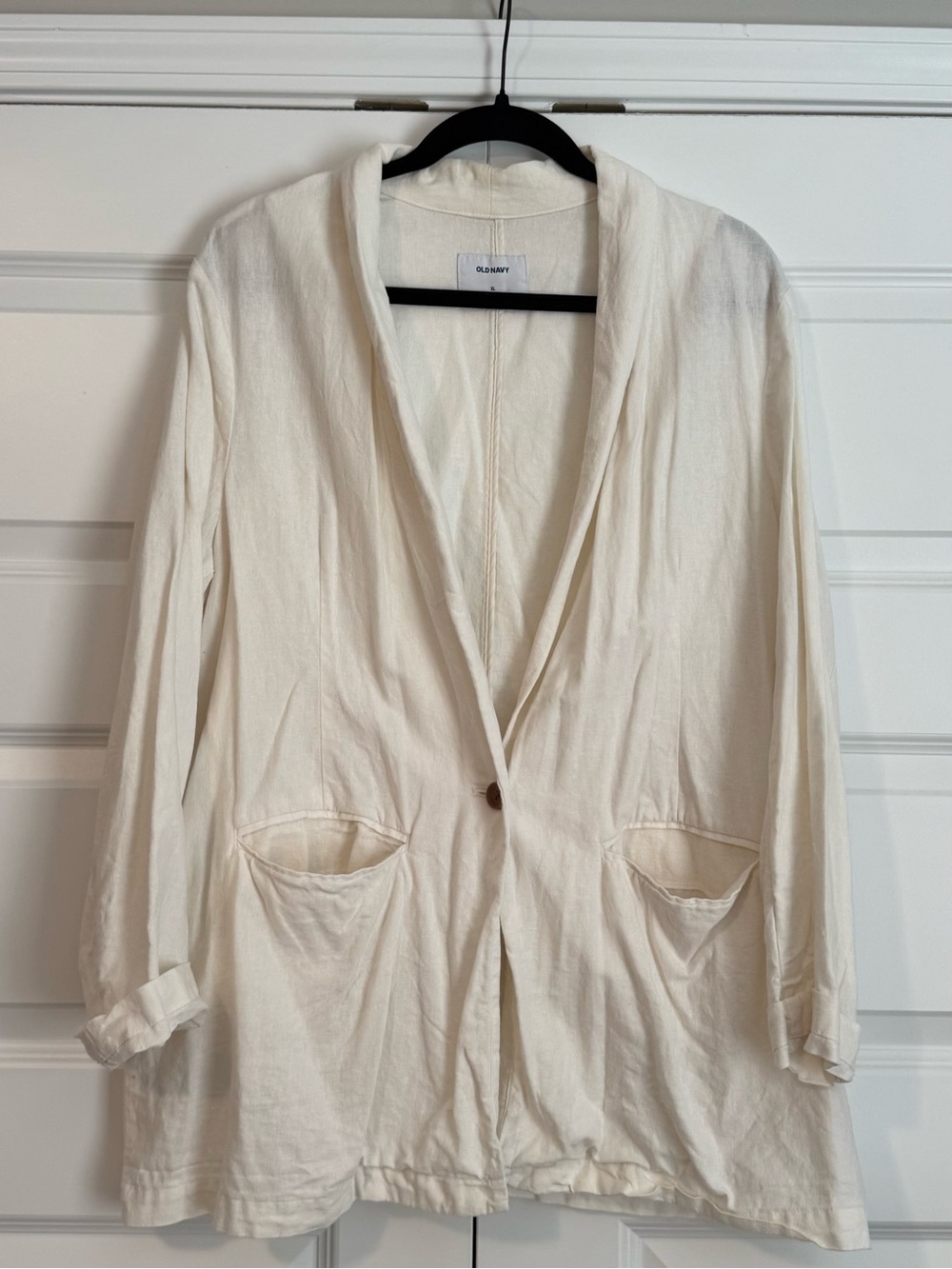 Old Navy Cream Linen Blazer Jacket